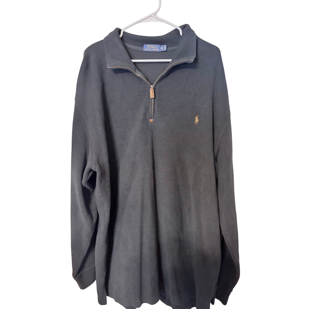 Polo Ralph Lauren Black Quarter-Zip Pullover Sweatshirt XL